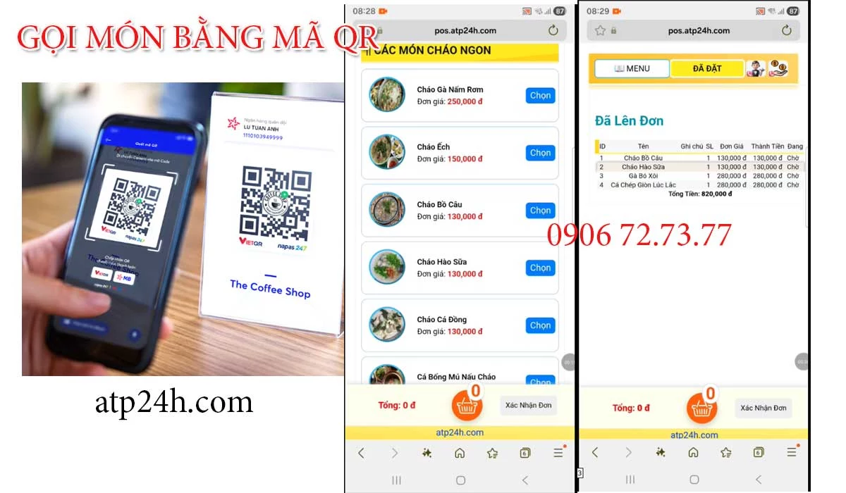 Quét mã qr là chọn món
