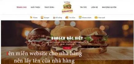 tên miền website cho nhà hàng