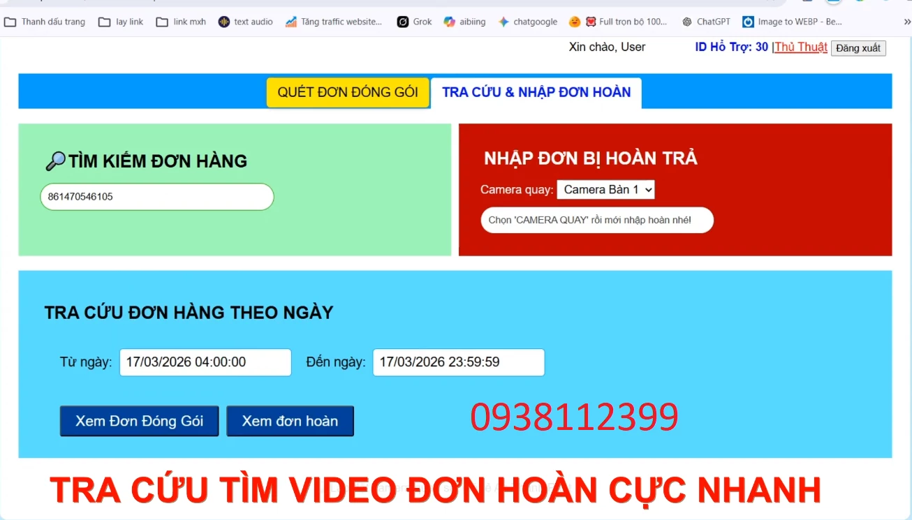 tra cứu mã đơn hàng trên ứng dụng