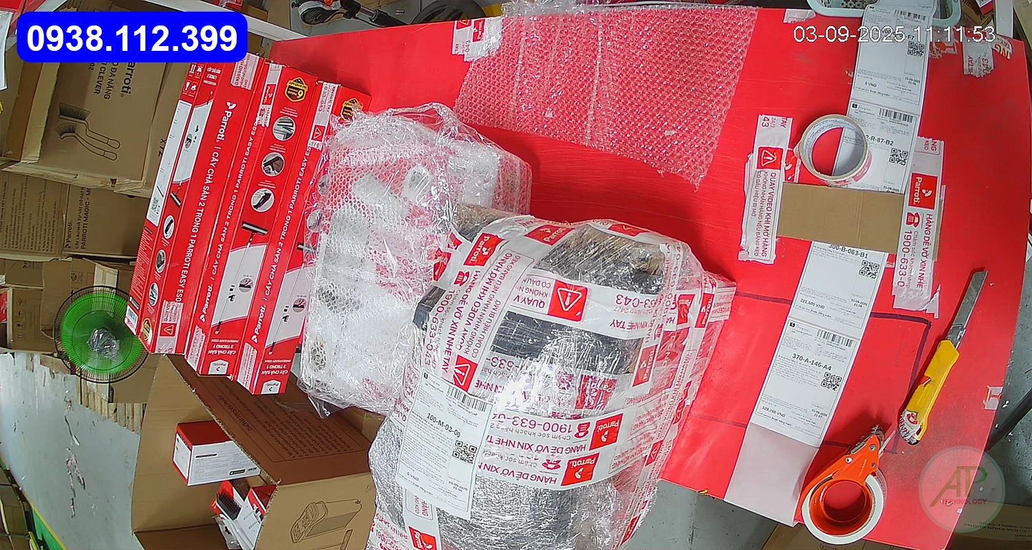 Demo lắp camera quay đóng gói